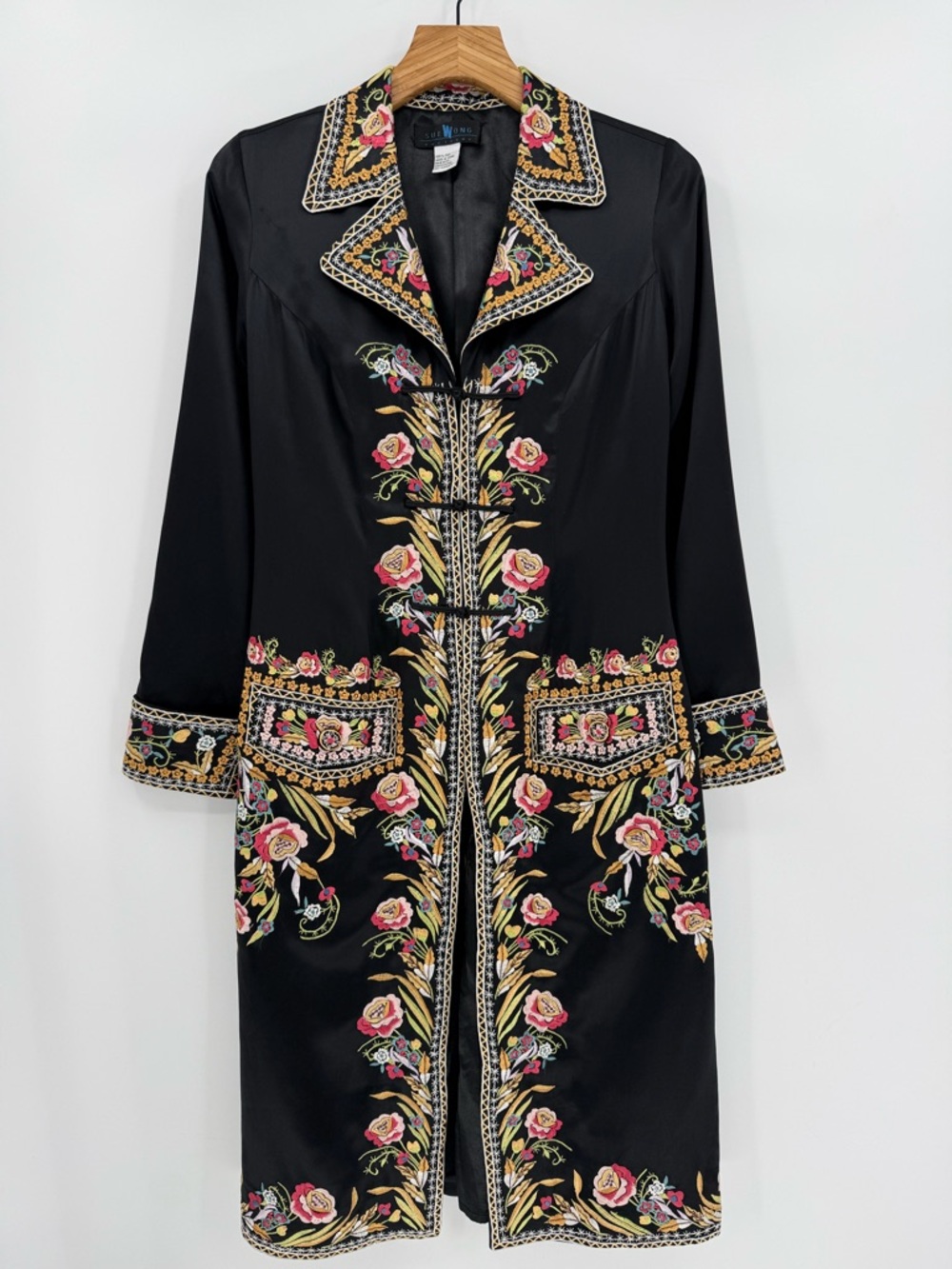Sue Wong Nocturne 100% Silk Floral Embroidered Evening Coat Opera see meas. - Picture 16 of 16